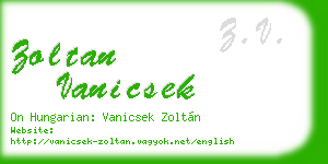 zoltan vanicsek business card